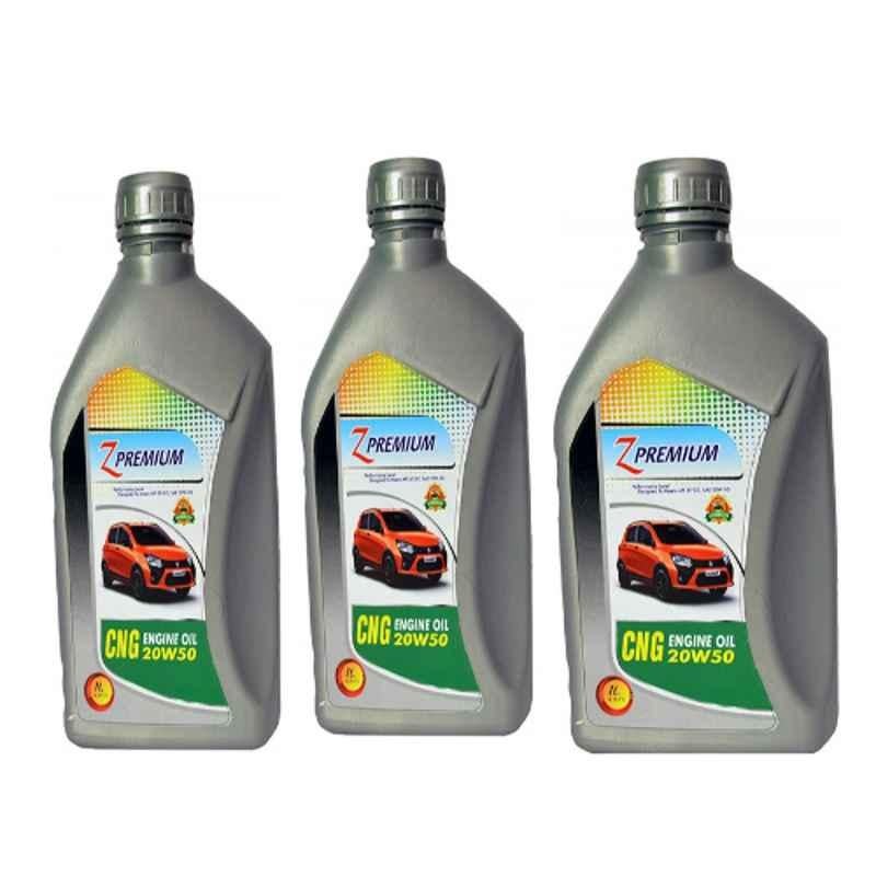 Z Premium 1L 20W50 CNG Engine Oil, COC27 (Pack of 3)