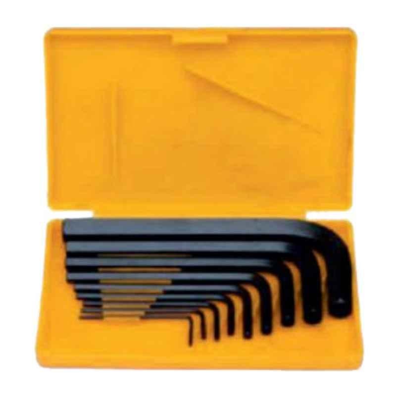 Durelo CRV  1.5 to 10mm 9 Pcs Black Hex Allen Keys Set, D-AK9m