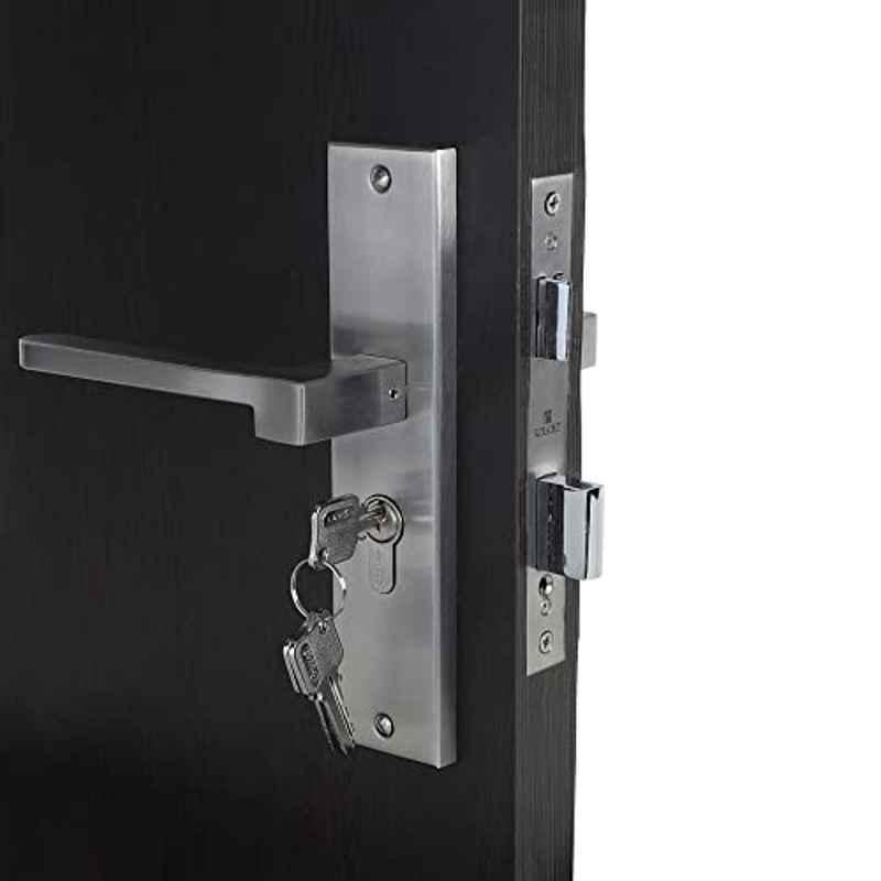 Homexpert LB306 8 inch 60mm Stainless Steel Silver Cylindrical Plate One Side Key Mortise Door Lock Set