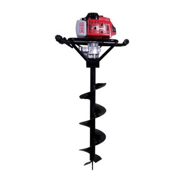 RBD 63cc Iron Red & Black Earth Auger with 2 Bit & 2 Years Warranty, RBD-EA-002