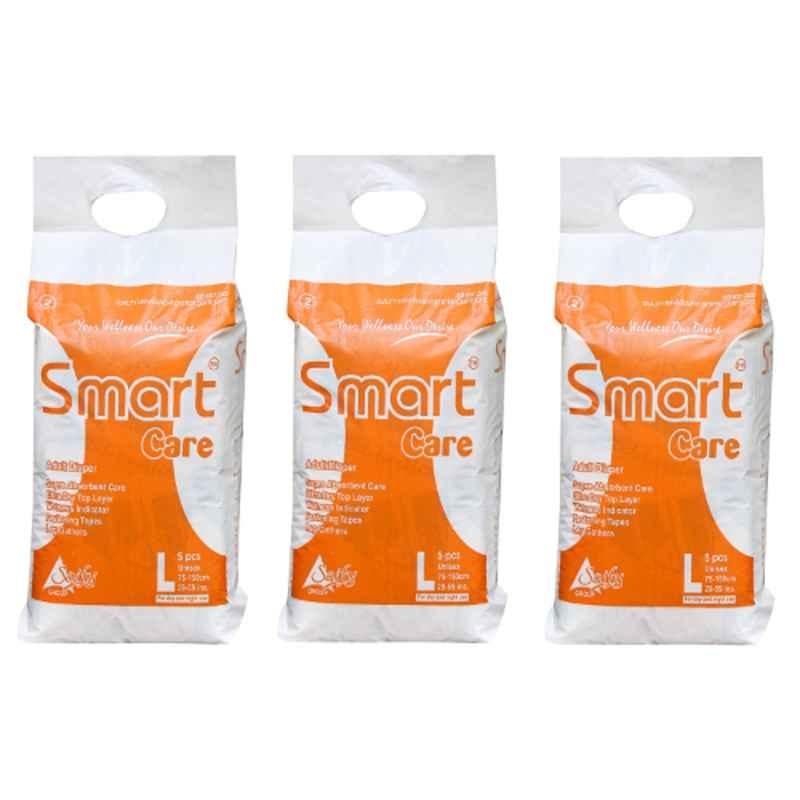 Smart Care D-5 5 Pcs Cotton Super Absorbent Large Adult Diaper Set (Pack of 3)