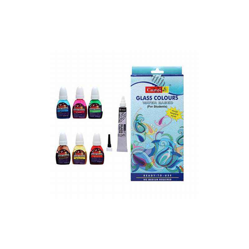 Camlin 10ml 6 Shade Water Based Glass Color Set, 3006629