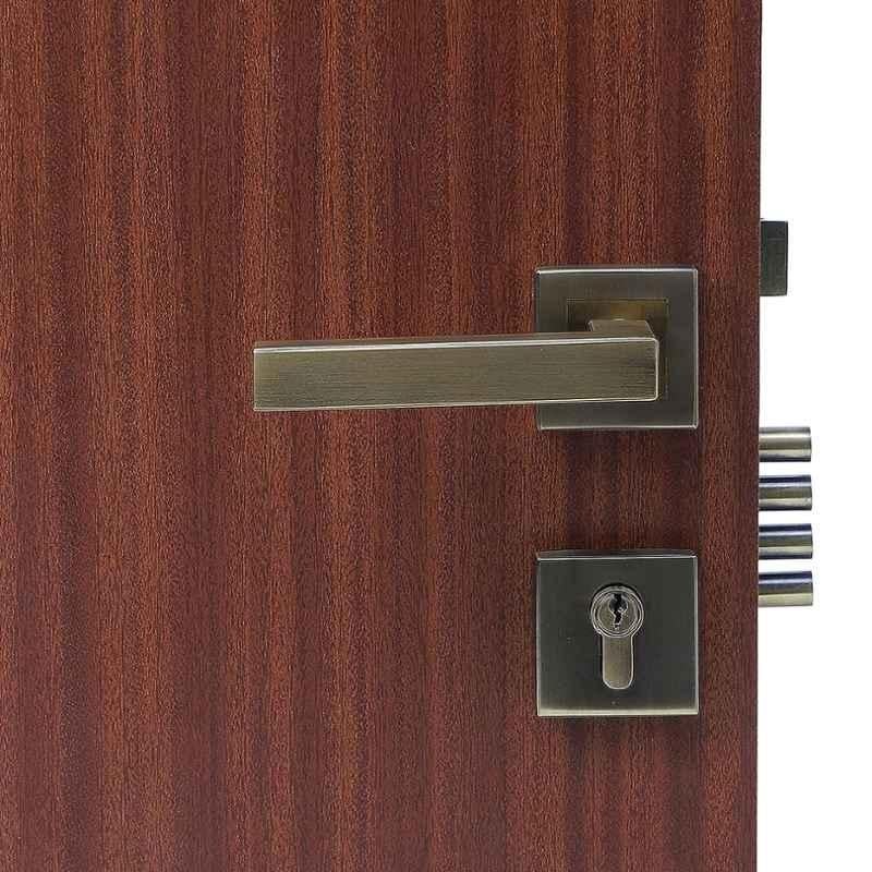 Handle Waala Rose LB-201 60mm Stainless Steel Antique Brass Finish Both Side Key Mortise Door Lock Set