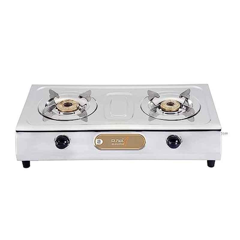 Ruwa Star 2 Burner Stainless Steel Manual Gas Stove