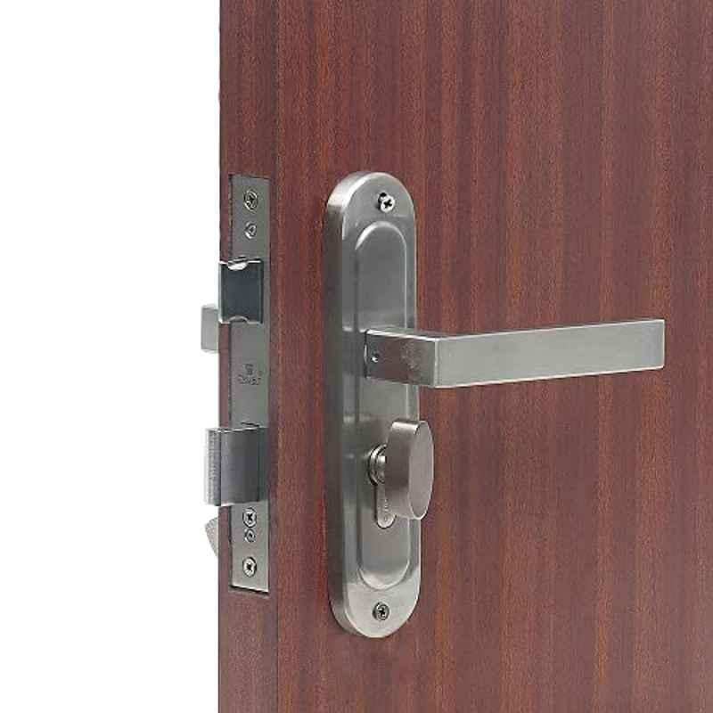 Voltizi â€ŽStainless Steel 304 Matt Satin Finish Heavy Duty Round Plate Mortise Door Lock, LB301