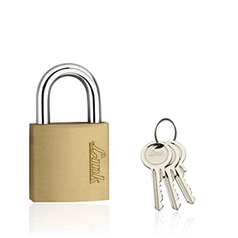 Link 30mm Solid Brass Hardened Shackle Padlock with 3 Keys, PT-30
