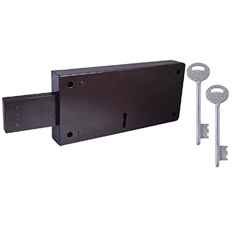 Foora 7.2 inch Dark Brown Left Side Shutter Lock with 2 Long Keys, 3 Turn Throw & 5 Pcs Laminated Latch