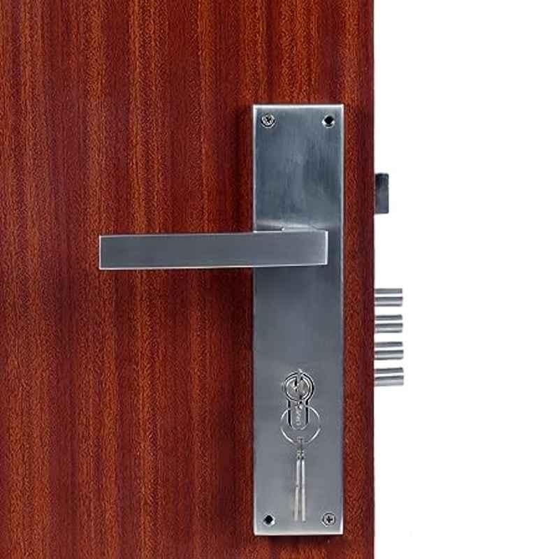 Handle Waala MG308 10 inch 60mm Stainless Steel Satin Finish Cylindrical Plate Both Side Key Mortise Door Lock Set