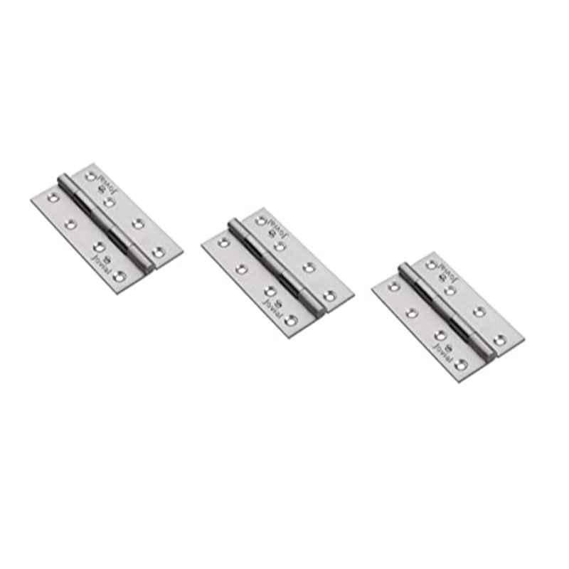 Jovial Lacier 3 inch 12G Stainless Steel Satin Matt Finish Door & Window Butt Hinges (Pack of 3)
