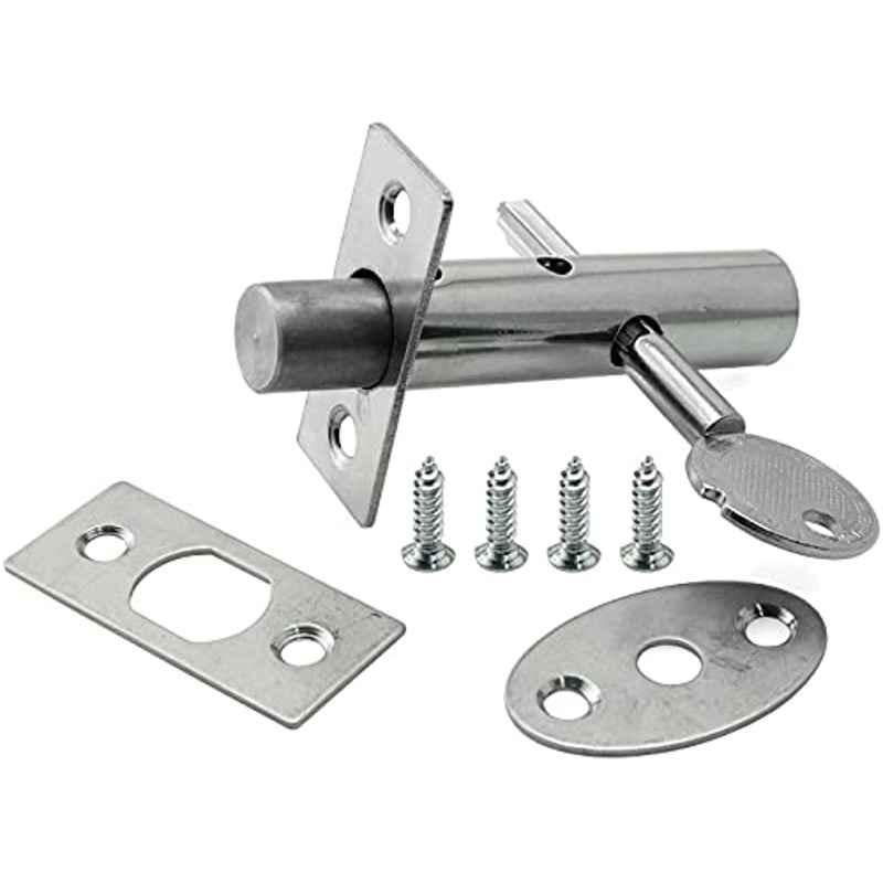 Voltizi 5 Pcs Stainless Steel Hidden Manager Fire Door Tubewell Mortise Lock Set Latche with Key & Screw