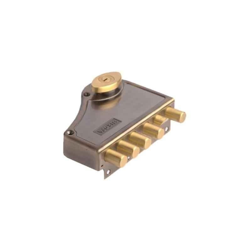 Europa 18mm Antique Brass Hexabolt Main Door Lock with 5 Dead Bolts, 1 Latch Bolt & Plate Handle, H647