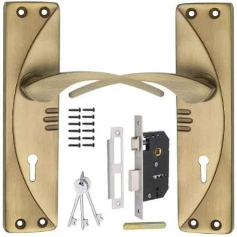 MSP M-1704 7 inch Iron Antique Finish Mortice Door Handle Lock Set with 3 Keys, M-1704ANH7