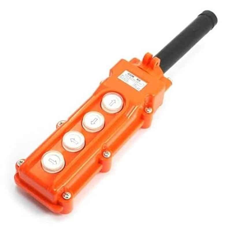 MME 250V 5A 500V 2A ABS Orange 4 Ways Hoist Crane Push Button, COB-62