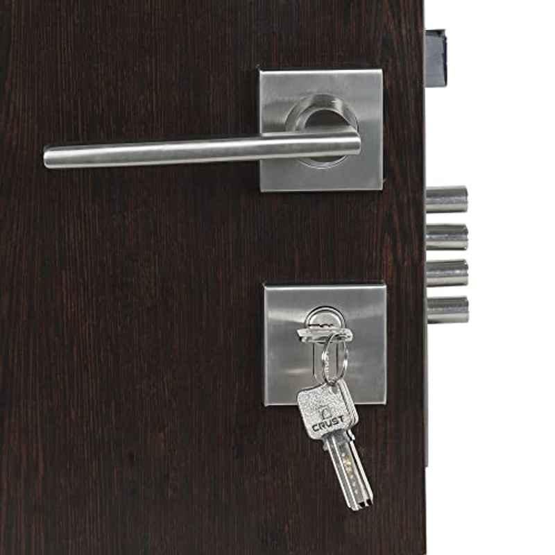 Homexpert Rose Luna-R-BSK 60mm Stainless Steel Silver Both Side Key Mortise Door Lock Set