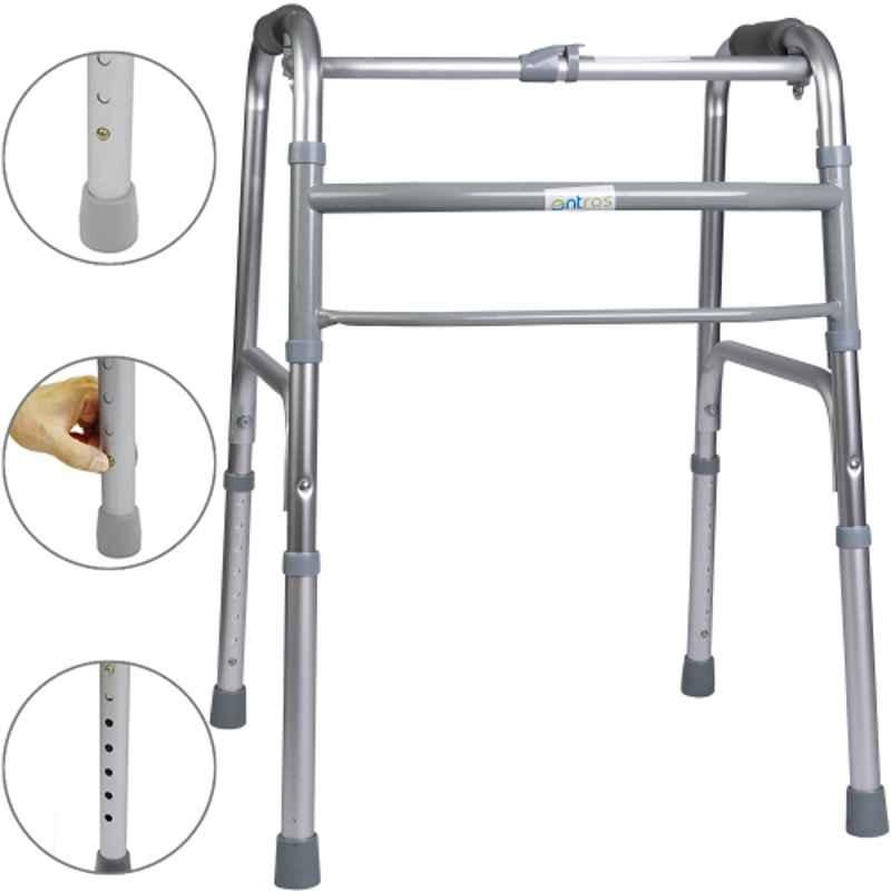 Entros 78-96cm Adjustable Height Folding Aluminium Walker with Double H Frame, SC4025