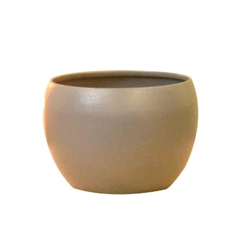 Sone Key Chidiya 5x5 inch Iron Apple Shape Grey Texture Plant Container for Desktop, Home, Indoor & Outdoor, APL-SOLID8