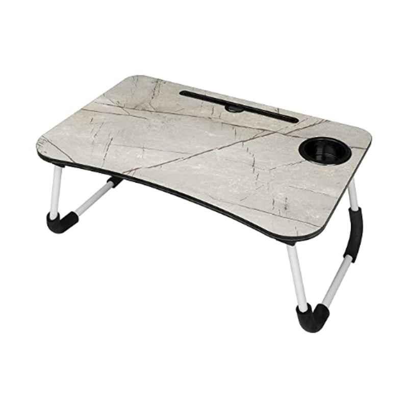 Rose 9.5x23.5x15.5 inch Wood Silver Multi-Purpose Laptop Table with Integrated Carry Handle & Dock Stand