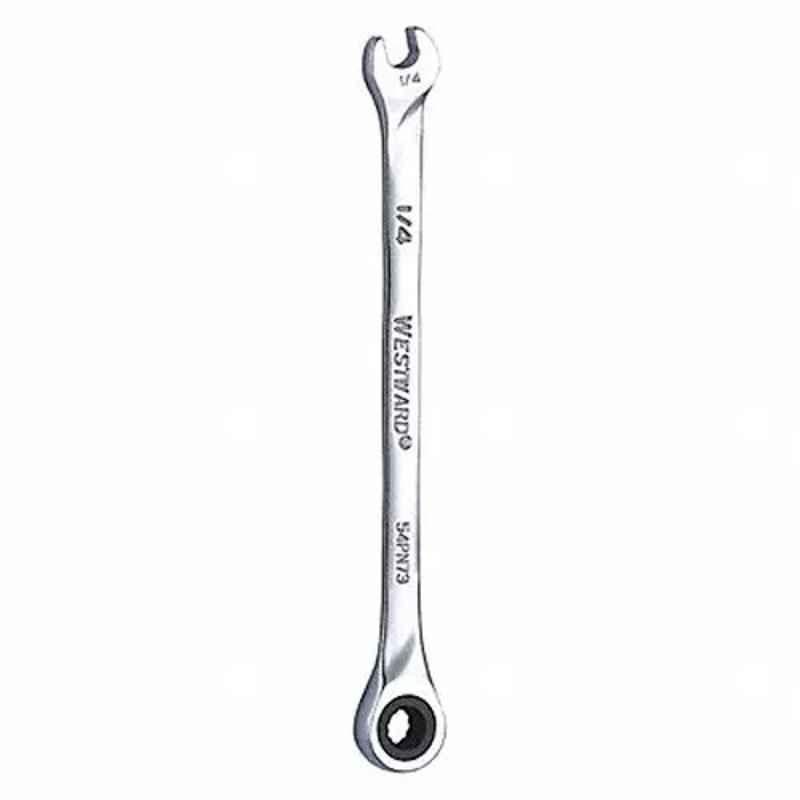 Westward 5-1/4 inch Alloy Steel Chrome Ratchet Wrench, 54PN73