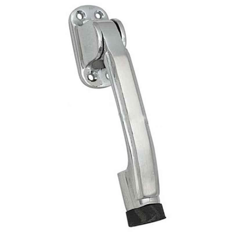 Smart Shophar 5 inch Brass Nickel Silver Meldal Door Stopper, SHA10ST-MELD-NS05-P1 (Pack of 2)