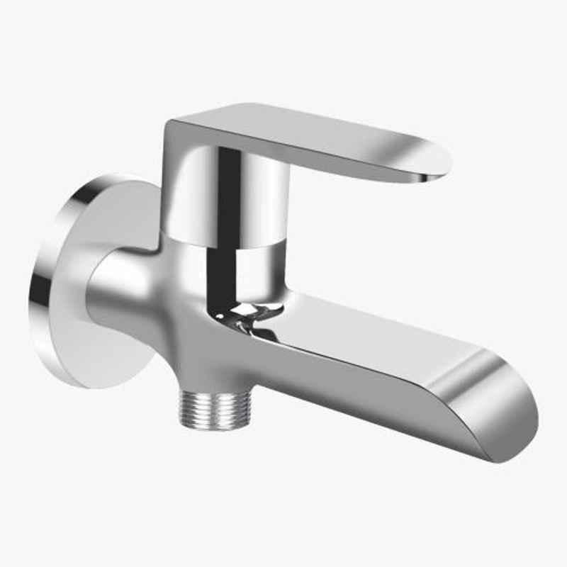Kerovit Matrix Silver Chrome Finish 2 Way Bib Tap with Flange, KB811005