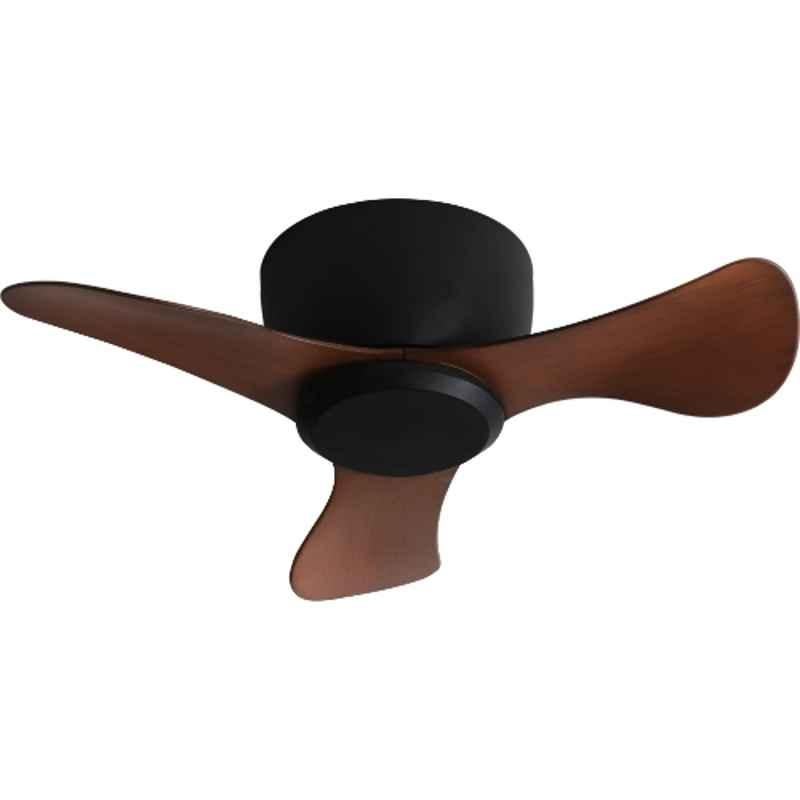 Aera TREEN-13 22W Black & Dark Brown Decorative Ceiling Fan with Remote, Sweep: 550 mm