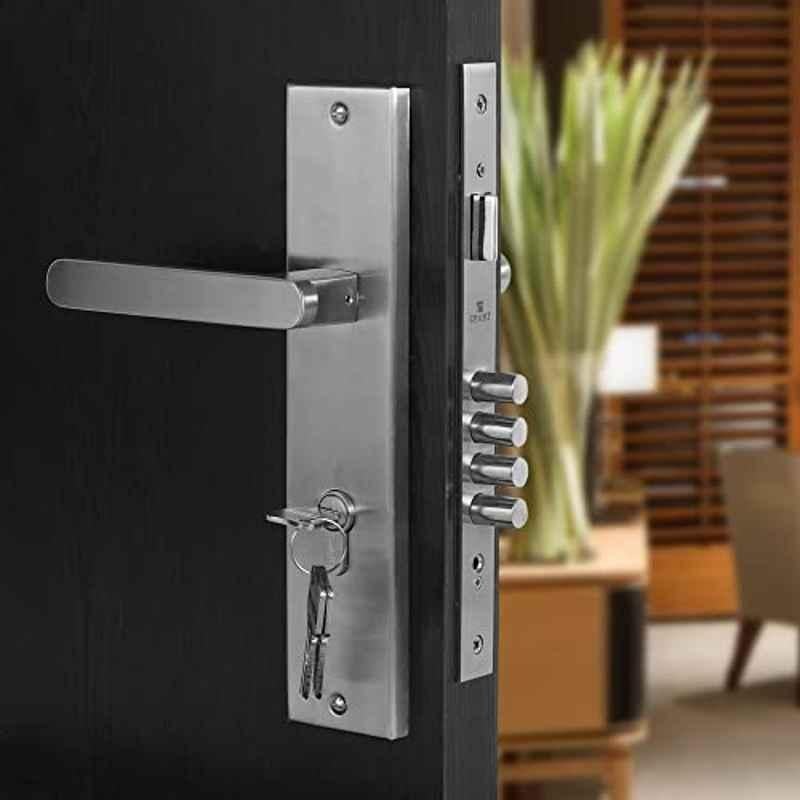 Voltizi 10 inch Stainless Steel 304 Matt Finish CY Plate Mortise Door Lock Handle Set, LB304-BSK