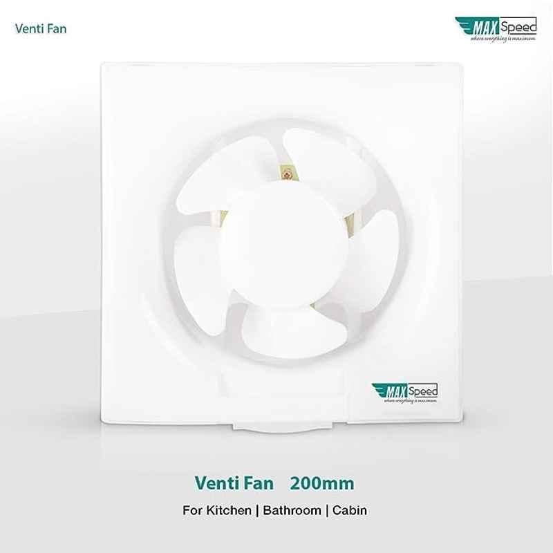 Max Speed 8 inch White Ventilation Fan, Sweep: 200 mm
