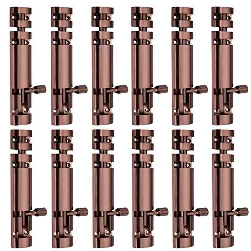 Screwtight Xylo 6 inch Aluminium Rose Gold Finish Tower Bolt, XYLO-RG-6IN-12 (Pack of 12)