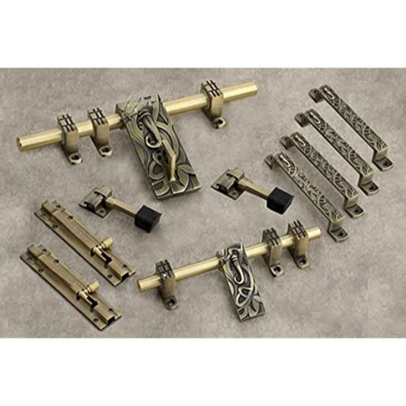 Jovial 10 Pcs Zinc Alloy Antique Brass Double Door Fitting Accessories Kit, DoubleDoor-1021-KT-131