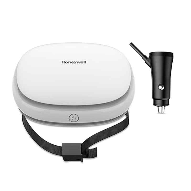 Honeywell Move Pure3 Plastic White Kills 99.9% Viruses Portable Car Air Purifier with HEPA Filter