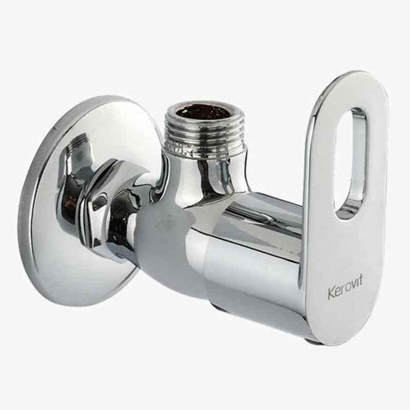 Kerovit Trendy Silver Chrome Finish Angular Valve with Flange, KB2111003
