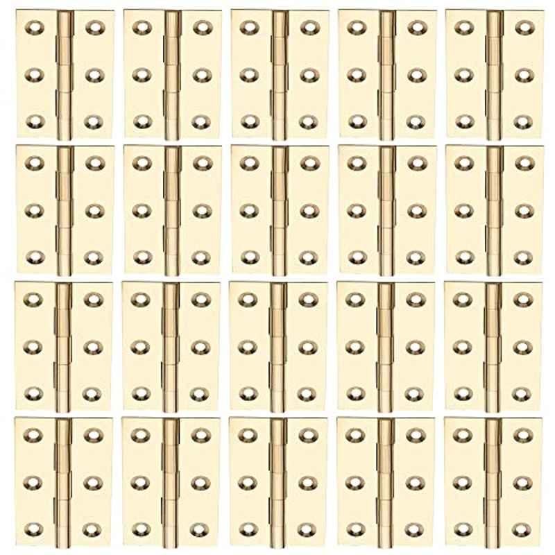 Screwtight 2.5 inch Brass Polished Door & Cabinet Butt Hinge, B170104PB-20p (Pack of 20)