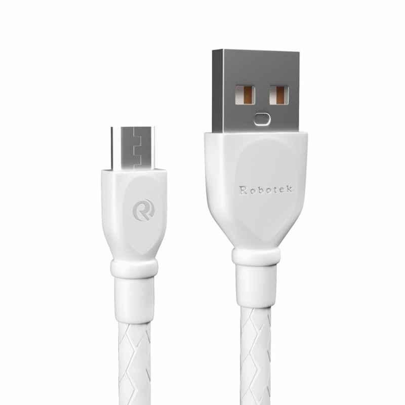Robotek DC108 1m 3A White USB-A to Micro USB Fast Charging Cable