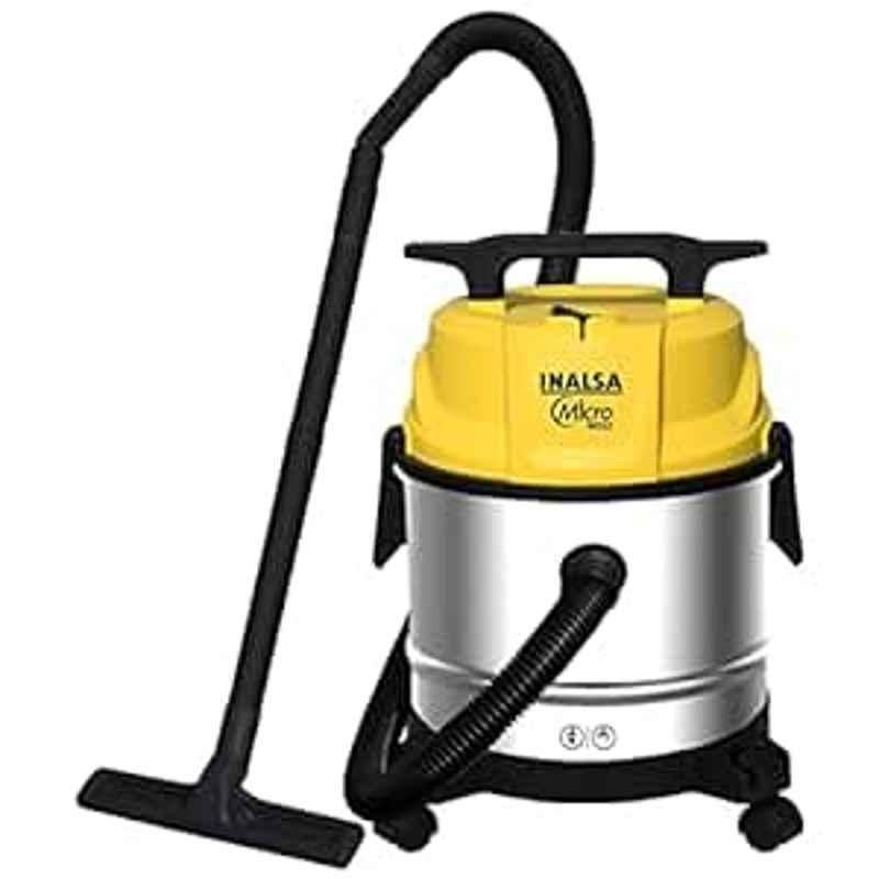 Inalsa Micro WD12 1200W 12L Yellow & Black Wet & Dry Vacuum Cleaner