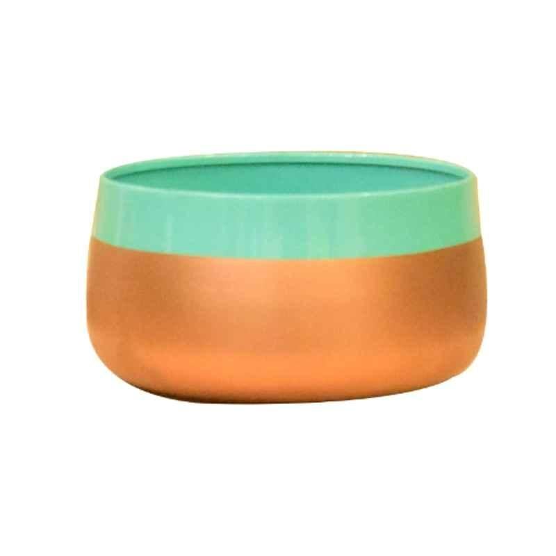 Sone Key Chidiya 3x5.5 inch Iron Handi Shape Double Ton Plant Container for Desktop, Home, Indoor & Outdoor, CPSUL-22-WO-PLATE