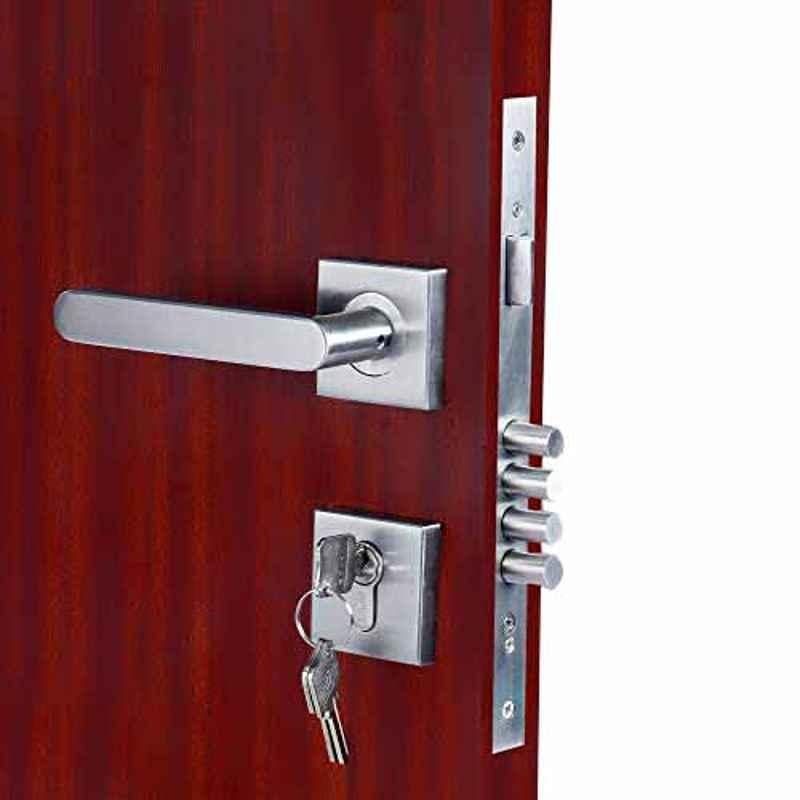 Homexpert Rose MG304 60mm Stainless Steel Silver One Side Key Mortise Door Lock Set