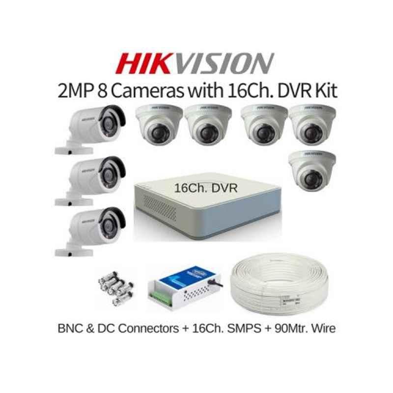 Hikvision 8 Cameras 2MP with 16 Channel DVR Combo Kit