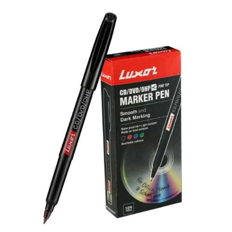 Luxor 1237 F 10 Pieces CD/DVD/OHP Black Marker Box