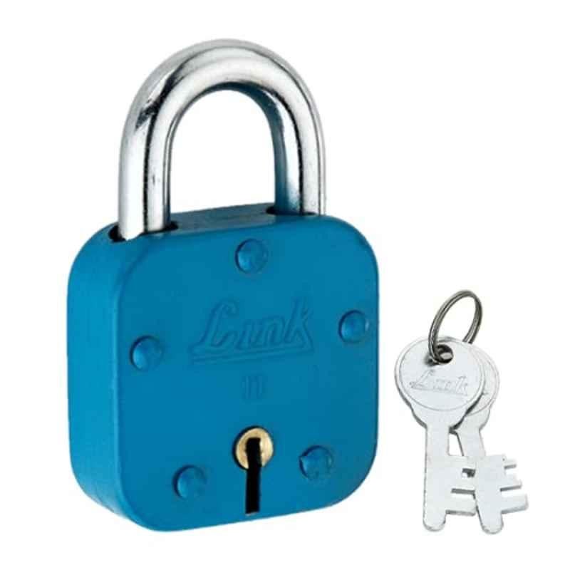 Link 54mm 6 Lever Stainless Steel Blue Pad Lock with 2 Keys, No.11