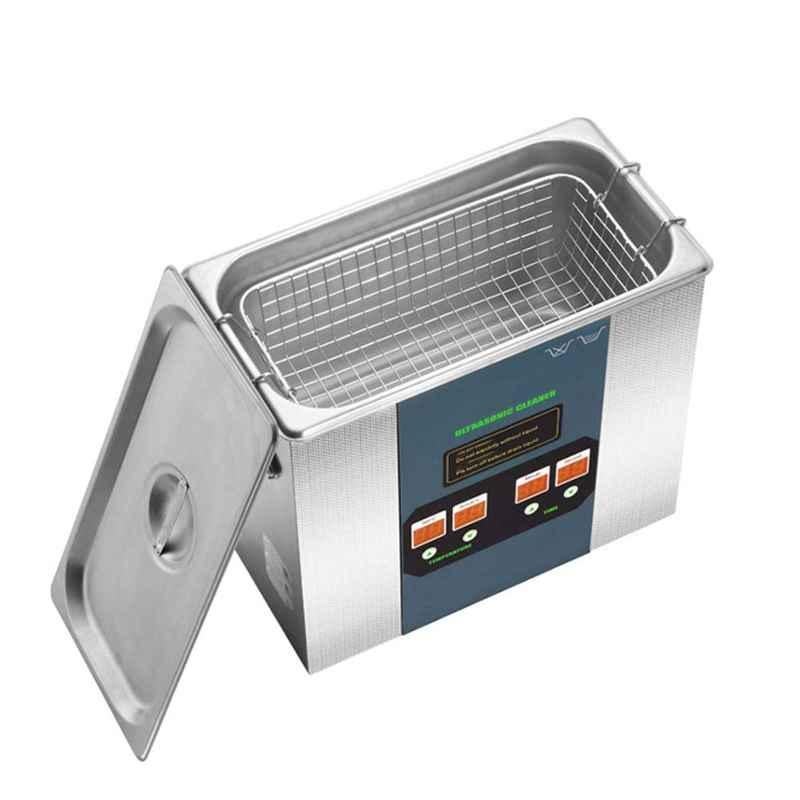 Zhart 3.2L Stainless Steel Silver & Green Digital Ultrasonic Cleaner Sterilizer Machine, ZU-608