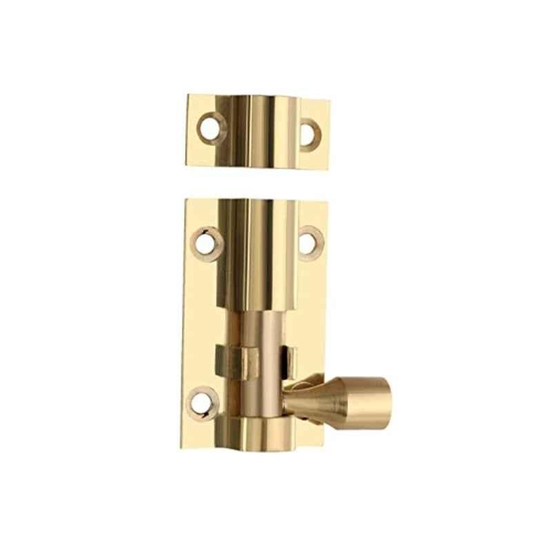 Screwtight B021701PBL-8 1.5 inch Brass Golden Lacquered Barrel Bolt (Pack of 8)