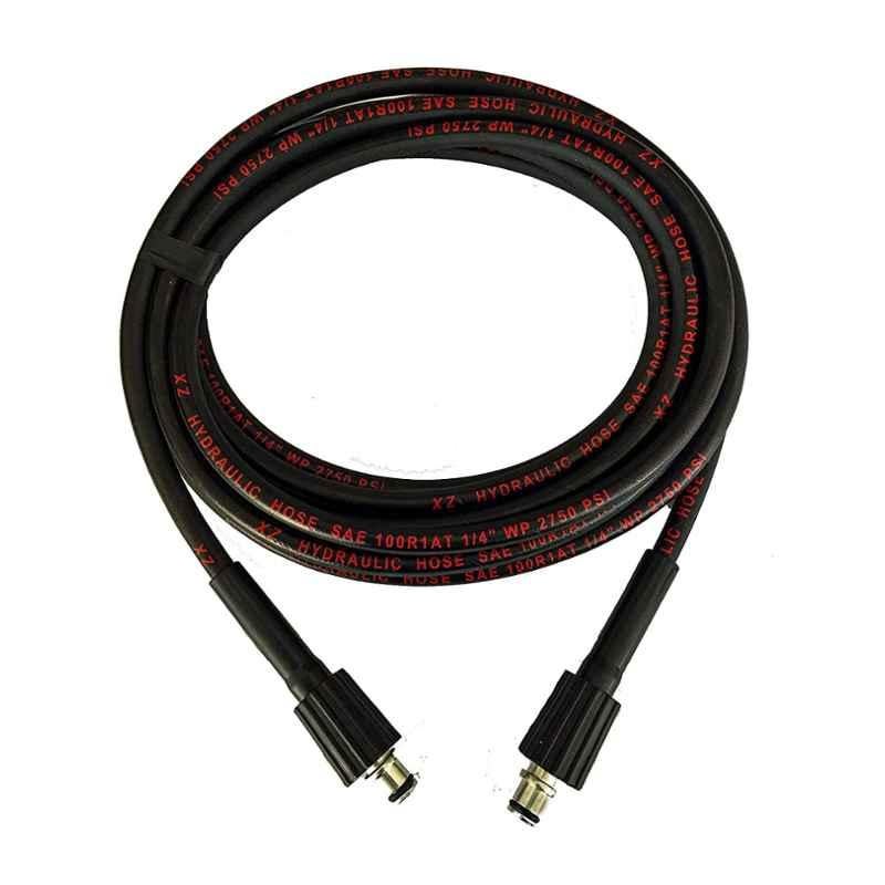 Cazar 8m 2750 Psi Black Steel Threaded High Pressure Washer Output Hydraulic Hose Pipe for M22 Ended Spray Gun