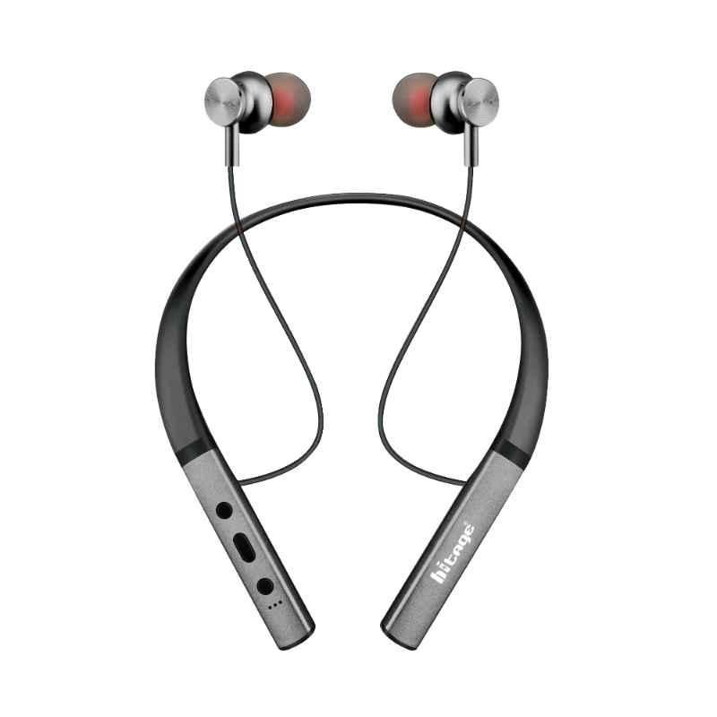 Hitage Grey Premium Sports Bluetooth Neckband Earphone with 21hr Music Time, NBT-765