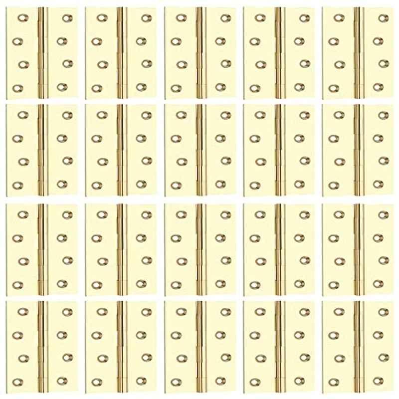 Screwtight 4 inch Brass Polished Door & Cabinet Butt Hinge, B170108PB-20 (Pack of 20)