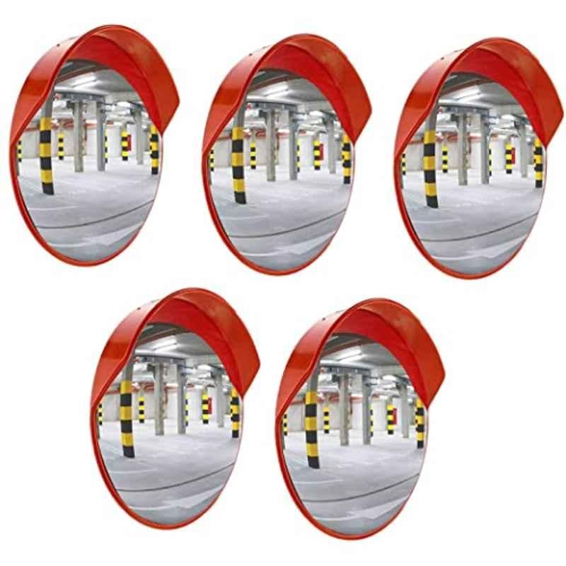 Ladwa 5 Pcs 18 inch Unbreakable Wide Angle Convex Mirror Set with Installation & Adjustable Fixing Bracket