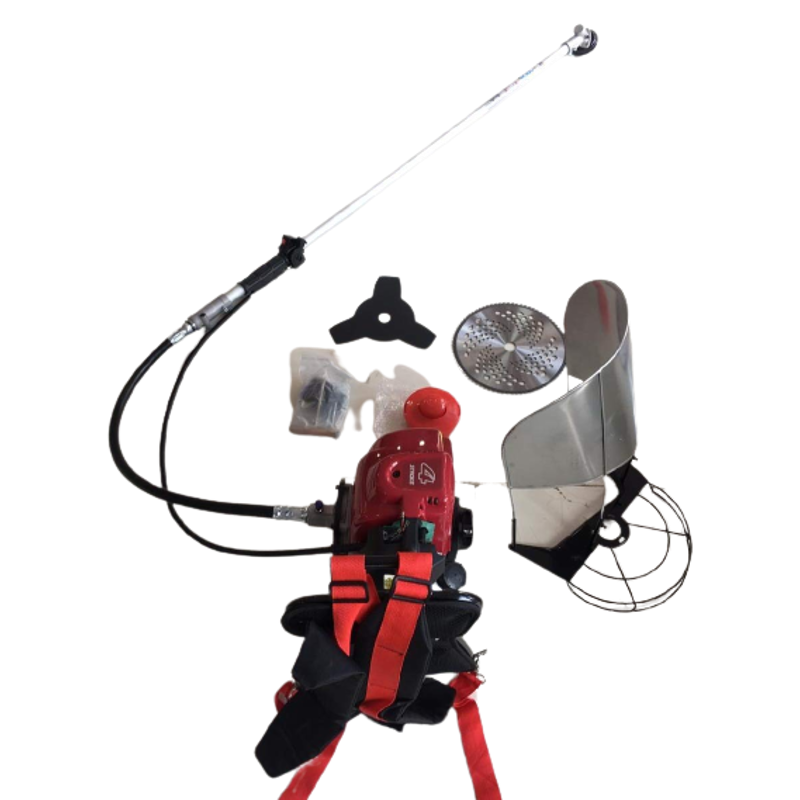 Stroke Machines SM-GX35BP 35CC 1.2kW 4 Stroke Metal Heavy Duty Petrol Operated Backpack Grass Trimmer Machine with Paddy Attachment, SM103NR
