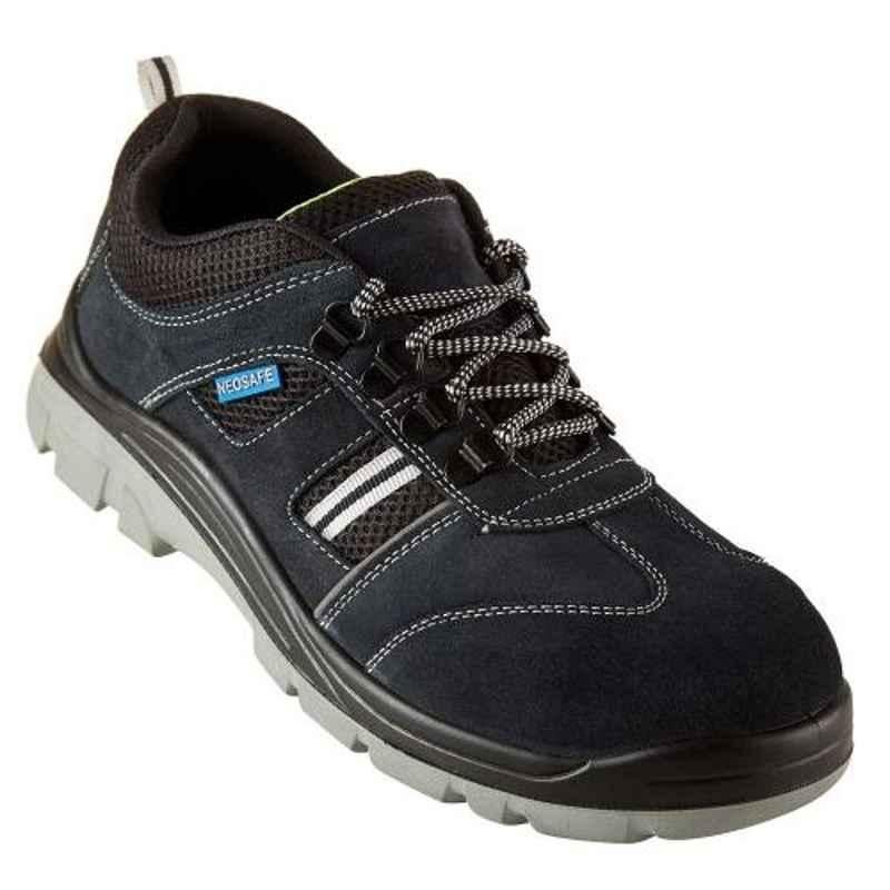 Neosafe A7019 Leather Steel Toe Blue Sporty Work Safety Shoes, Size: 11