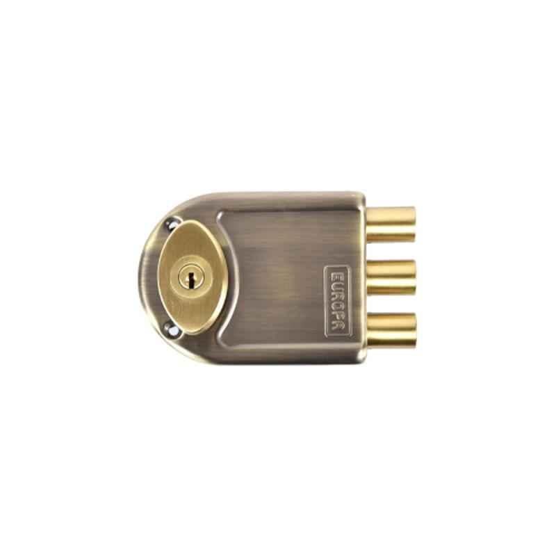 Europa 20mm 14 Pin Antique Brass Main Door Lock with 3 Dead Bolts for Highest Security, 8123