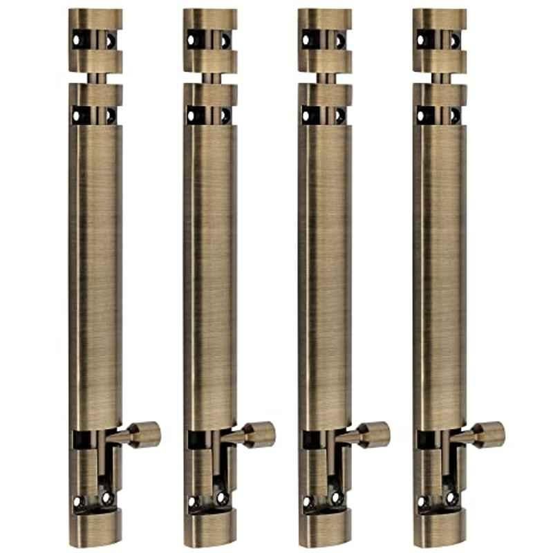 Screwtight Xylo 10 inch Aluminium Antique Brass Finish Tower Bolt, XYLO-BA-10IN-4 (Pack of 4)