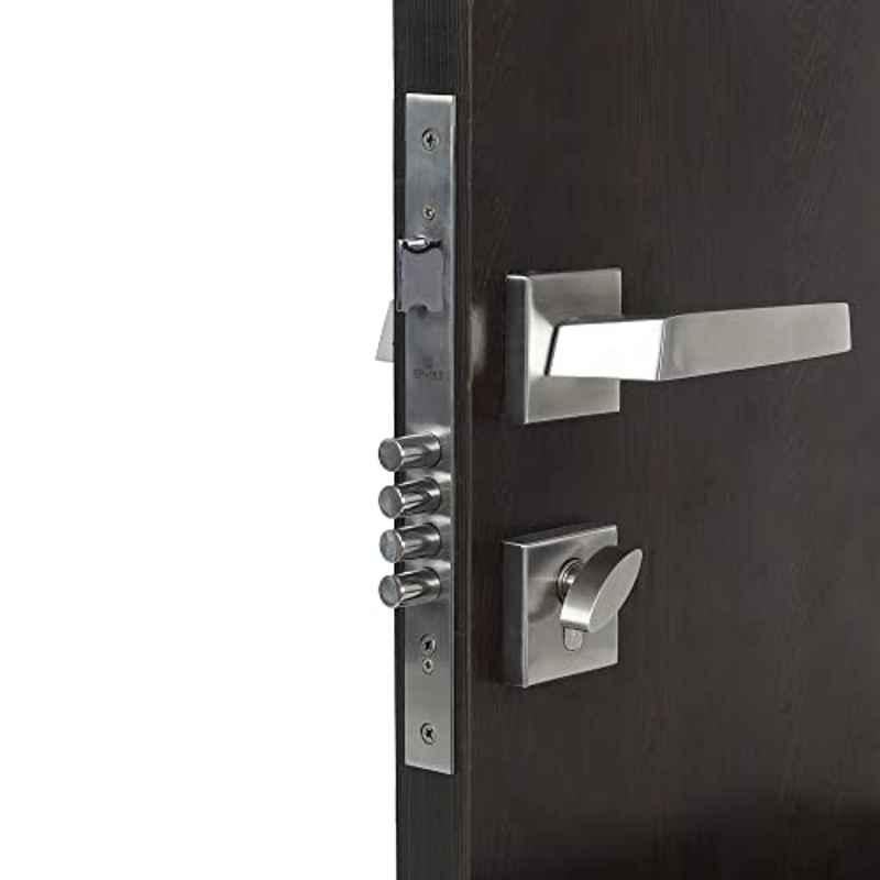 Homexpert Rose Sana-R-OSK 60mm Stainless Steel Silver One Side Key Mortise Door Lock Set